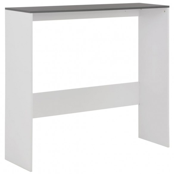 Table de bar avec 2 dessus de table Blanc et gris 130x40x120 cm