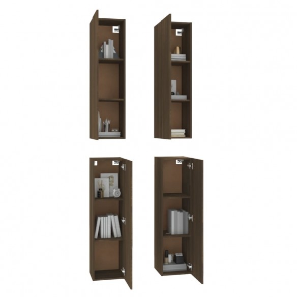 Meubles TV 4 pcs Chêne marron 30,5x30x110 cm Bois d'ingénierie