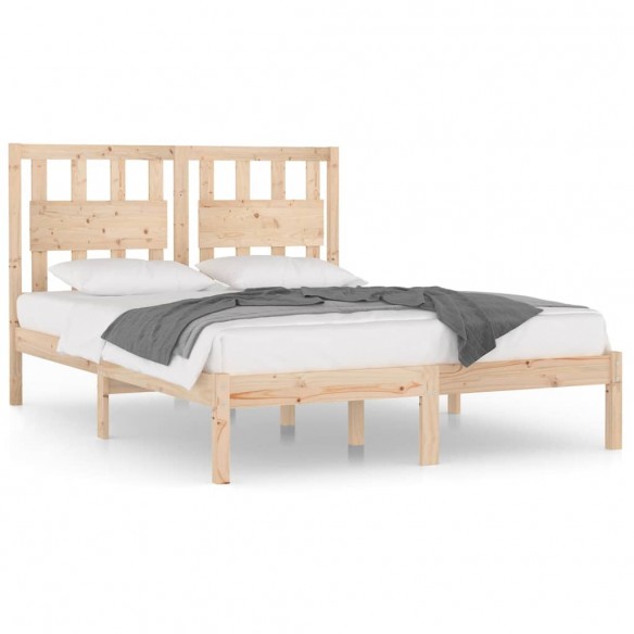 Cadre de lit bois de pin massif 135x190 cm double