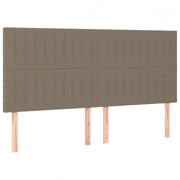 Cadre de lit avec tête de lit Taupe 200x200 cm Tissu