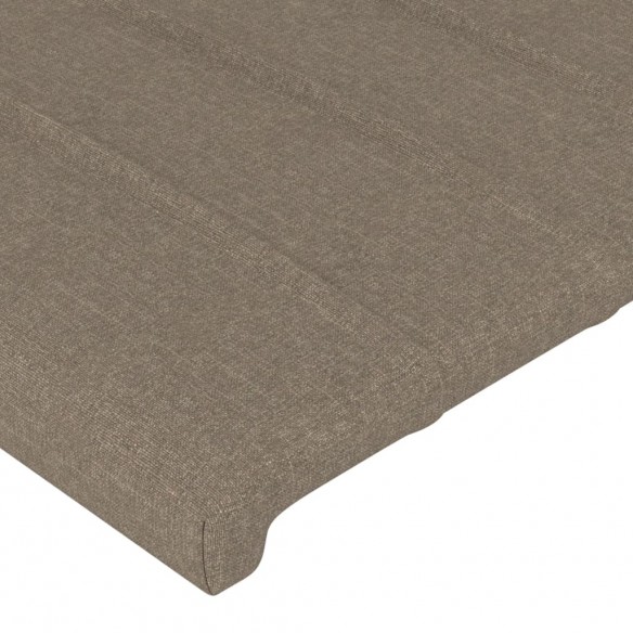 Cadre de lit avec tête de lit Taupe 200x200 cm Tissu