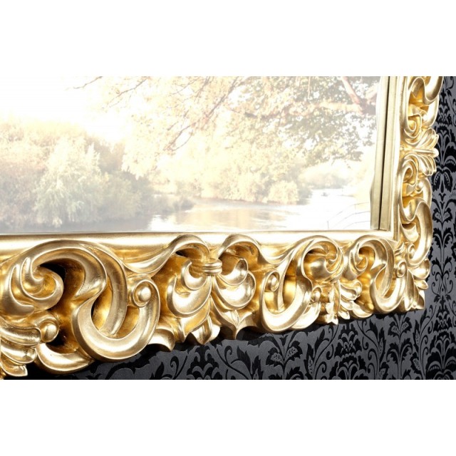 Miroir mural style baroque en polyrésine doré