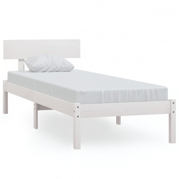 Cadre de lit Blanc Bois de pin massif 75x190 cm UK petit simple