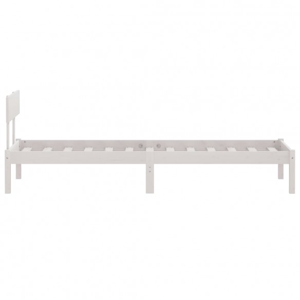 Cadre de lit Blanc Bois de pin massif 75x190 cm UK petit simple