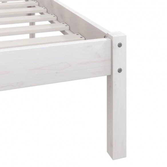 Cadre de lit Blanc Bois de pin massif 75x190 cm UK petit simple