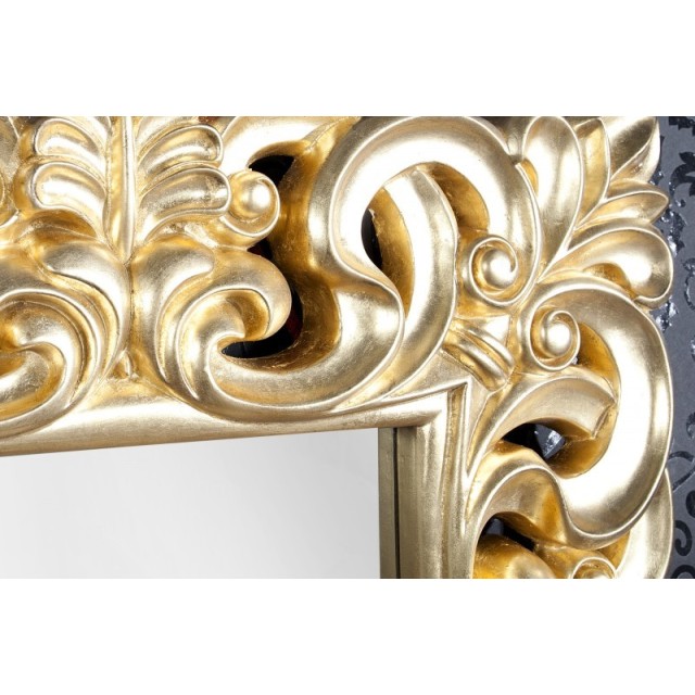 Miroir mural style baroque en polyrésine doré