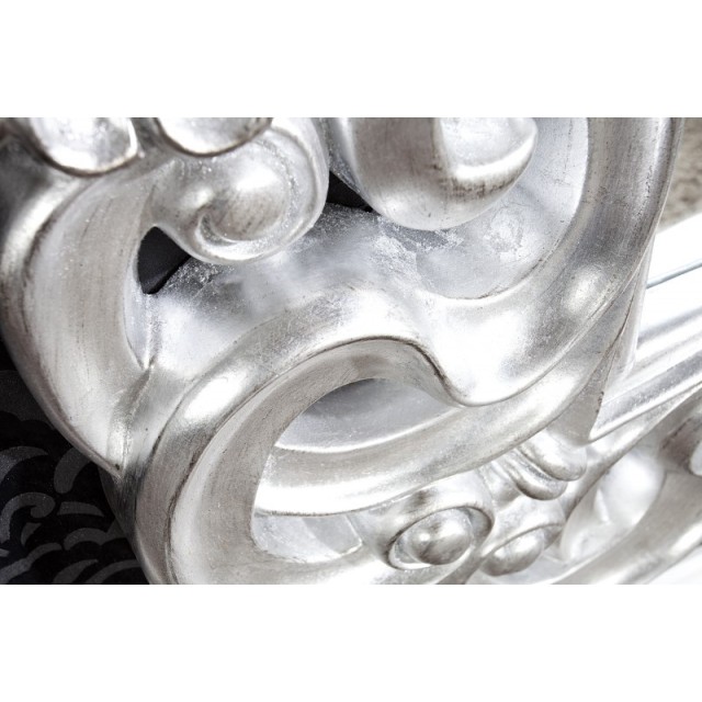 Miroir mural style baroque en polyrésine argenté