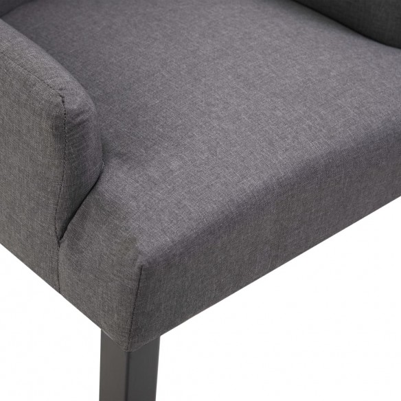 Chaises à manger avec accoudoirs lot de 4 gris foncé tissu