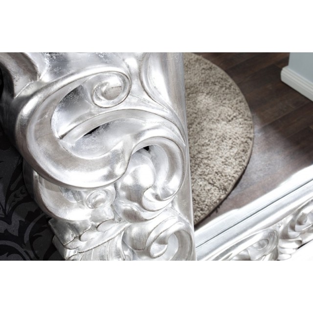 Miroir mural style baroque en polyrésine argenté