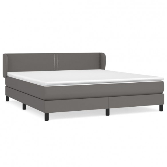 Cadre de lit avec matelas Gris 160x200 cm Similicuir