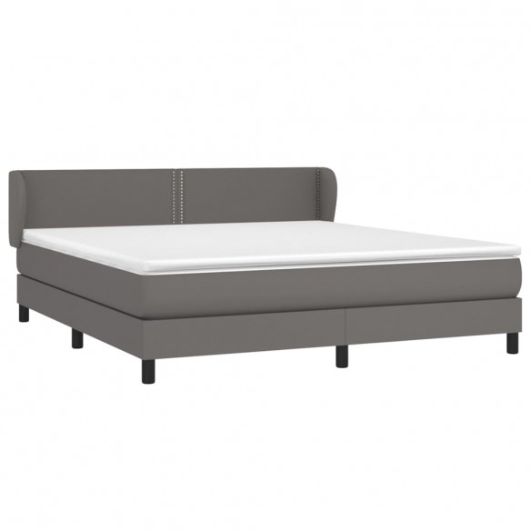 Cadre de lit avec matelas Gris 160x200 cm Similicuir