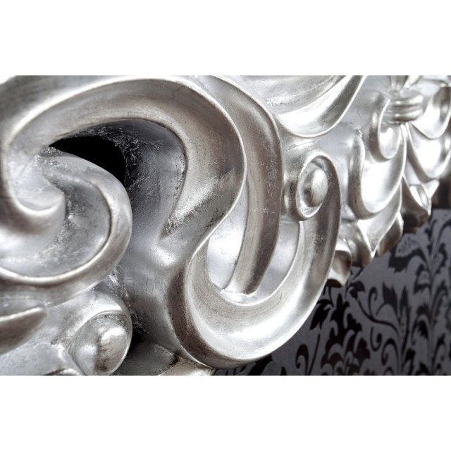 Miroir mural style baroque en polyrésine argenté