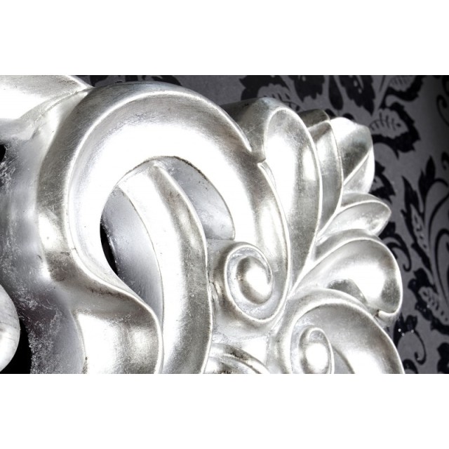 Miroir mural style baroque en polyrésine argenté