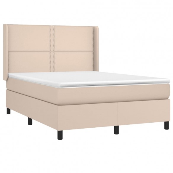 Sommier à lattes de lit avec matelas Cappuccino 140x190 cm