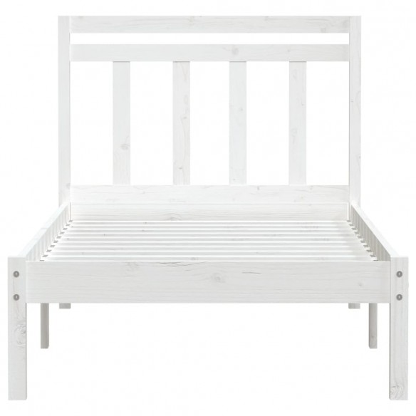 Cadre de lit Blanc Bois de pin massif 100x200 cm