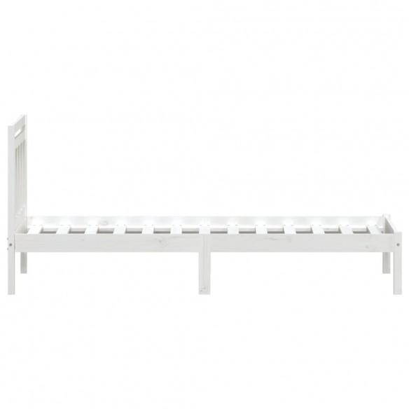 Cadre de lit Blanc Bois de pin massif 100x200 cm