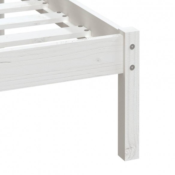 Cadre de lit Blanc Bois de pin massif 100x200 cm