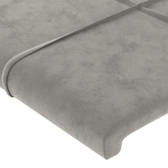 Cadre de lit avec tête de lit Gris clair 160x200 cm Velours