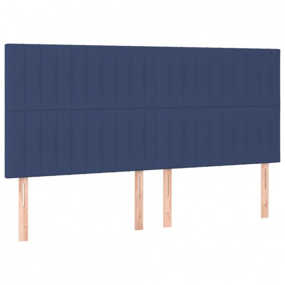 Têtes de lit 4 pcs Bleu 80x5x78/88 cm Tissu