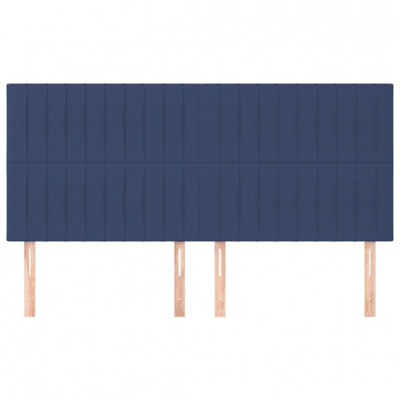 Têtes de lit 4 pcs Bleu 80x5x78/88 cm Tissu