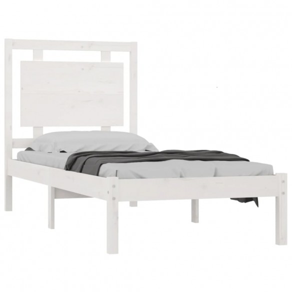 Cadre de lit Blanc Bois massif 90x190 cm Simple