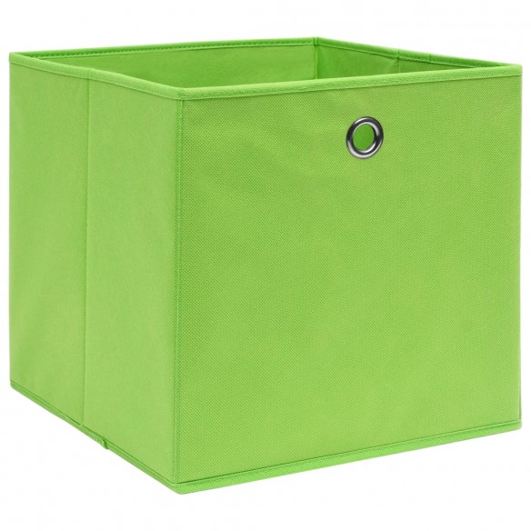 Boîtes de rangement 10 pcs Tissu intissé 28x28x28 cm Vert