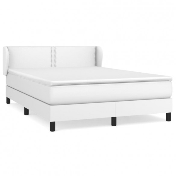 Cadre de lit avec matelas Blanc 140x200cm Similicuir