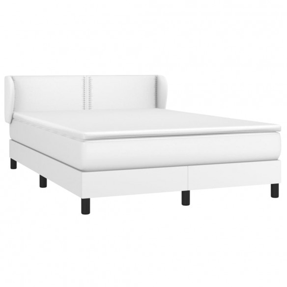 Cadre de lit avec matelas Blanc 140x200cm Similicuir