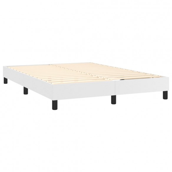 Cadre de lit avec matelas Blanc 140x200cm Similicuir