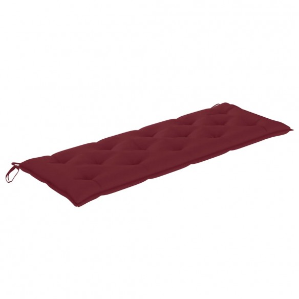 Banc Batavia avec coussin bordeaux 150 cm Bois de teck massif