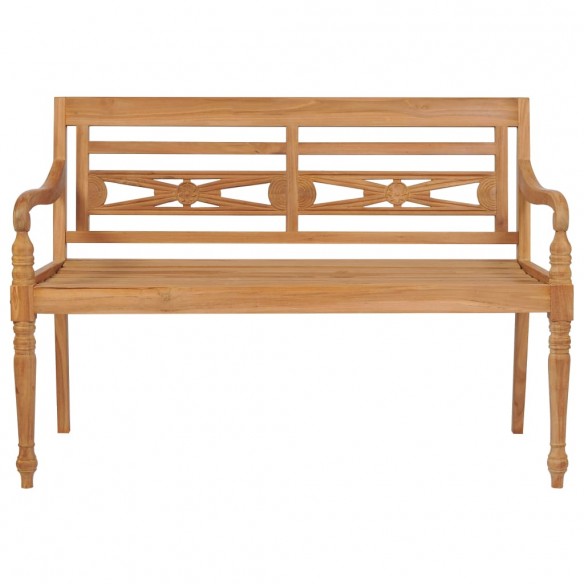 Banc Batavia avec coussin bordeaux 150 cm Bois de teck massif