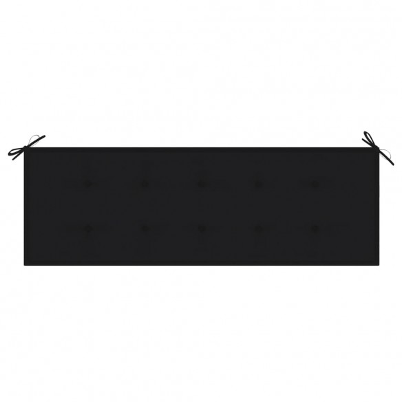 Banc Batavia avec coussin noir 150 cm Bois de teck massif