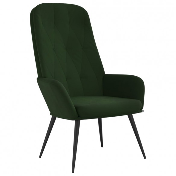 Chaise de relaxation Vert foncé Velours