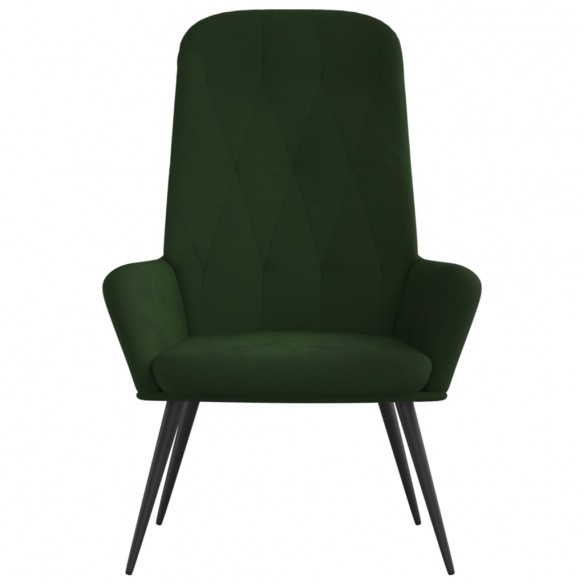 Chaise de relaxation Vert foncé Velours