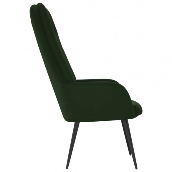 Chaise de relaxation Vert foncé Velours