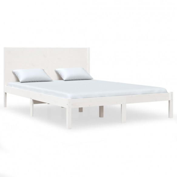 Cadre de lit Blanc Bois de pin massif 160x200 cm