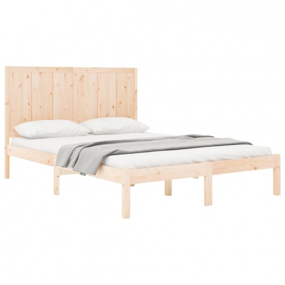 Cadre de lit bois de pin massif 150x200 cm très grand