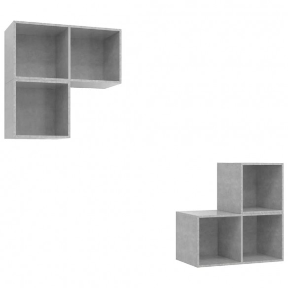 Ensemble de meuble TV 4 pcs Gris béton Aggloméré