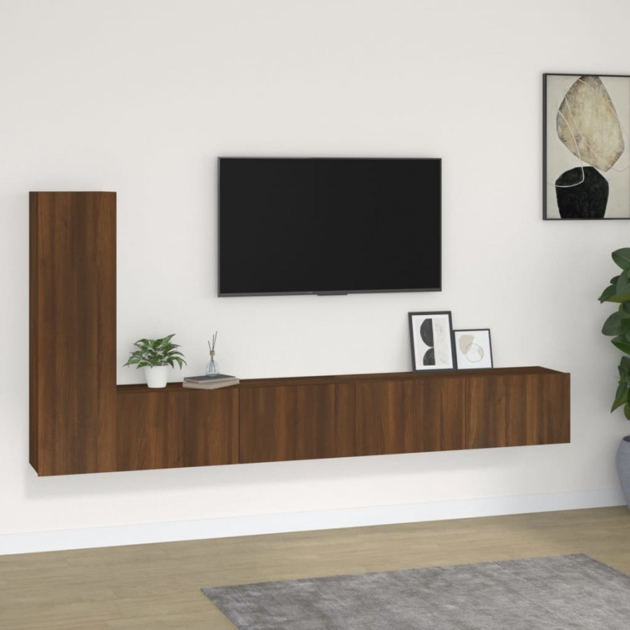 Ensemble de meubles TV 3 pcs Chêne marron Bois d'ingénierie