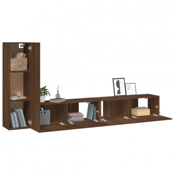 Ensemble de meubles TV 3 pcs Chêne marron Bois d'ingénierie