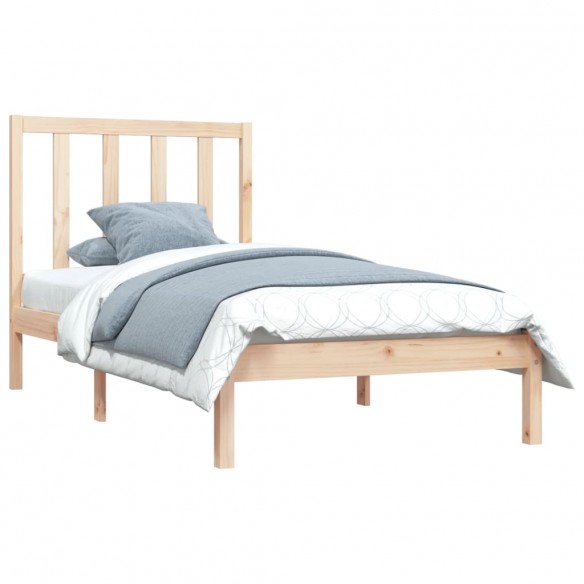 Cadre de lit bois de pin massif 75x190 cm petit simple