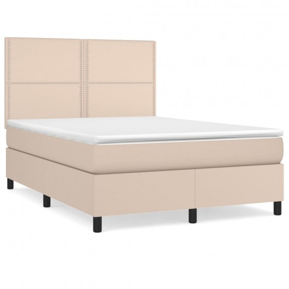 Cadre de lit avec matelas Cappuccino 140x190 cm