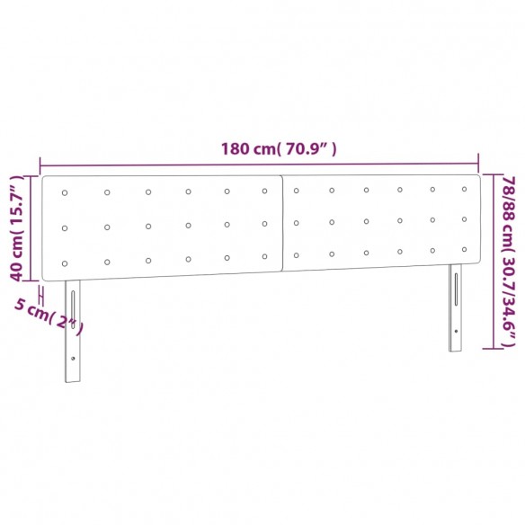 Têtes de lit 2 pcs Crème 90x5x78/88 cm Similicuir