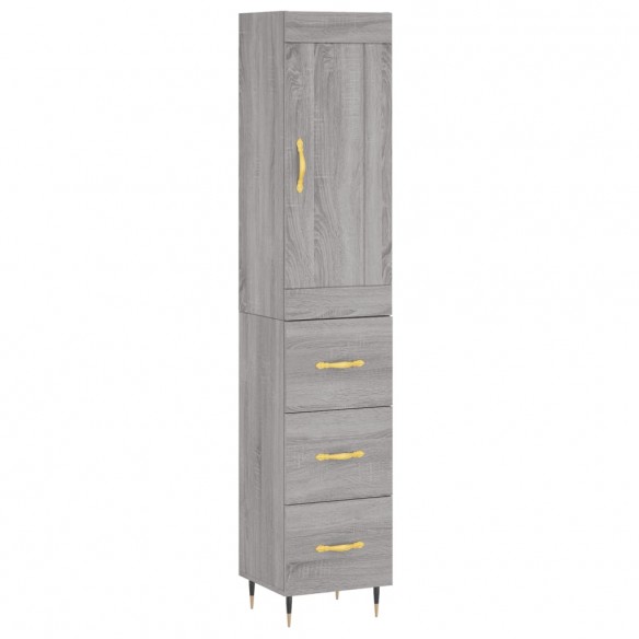 Buffet haut Sonoma gris 34,5x34x180 cm Bois d'ingénierie