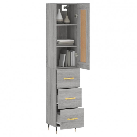 Buffet haut Sonoma gris 34,5x34x180 cm Bois d'ingénierie