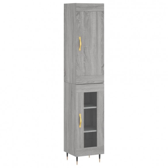 Buffet haut Sonoma gris 34,5x34x180 cm Bois d'ingénierie