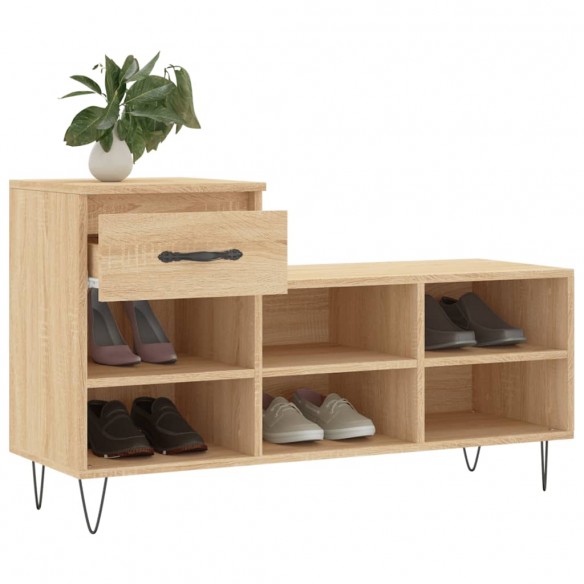 Armoire à chaussures Chêne sonoma 102x36x60cm Bois d'ingénierie