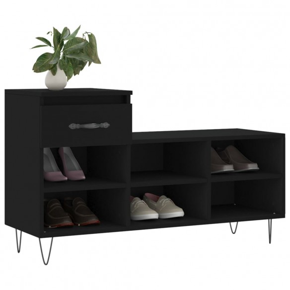 Armoire à chaussures Noir 102x36x60 cm Bois d'ingénierie