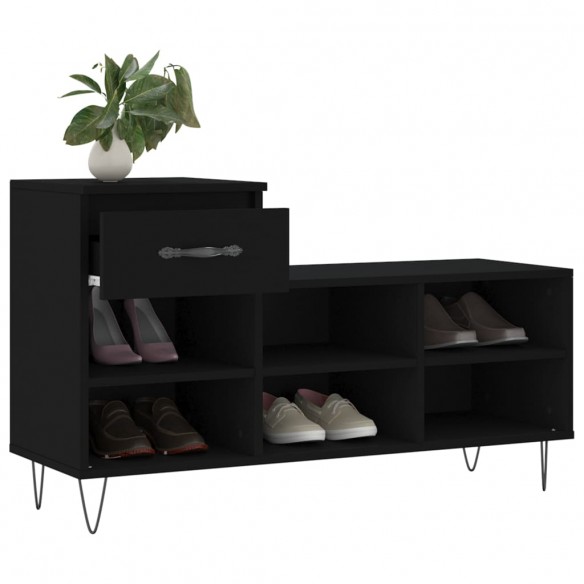 Armoire à chaussures Noir 102x36x60 cm Bois d'ingénierie