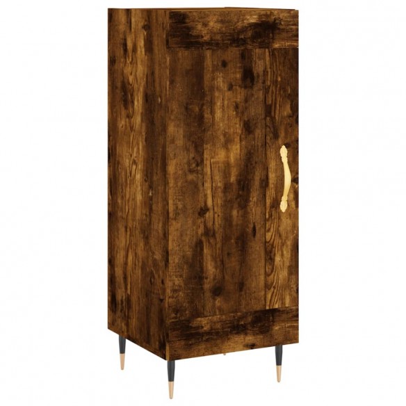 Buffet haut Chêne fumé 34,5x34x180 cm Bois d'ingénierie